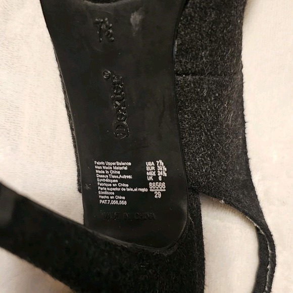 Dexter Black Wool Slingback Heels Decorative Flower On Toe Women's Size 7.5 - Picture 11 of 11